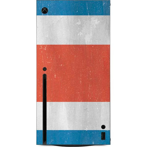 Costa Rican Flag Distressed Xbox Series X Console Skin